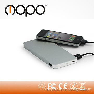 Ultra slim aluminium alloy portable battery charger for mobile phone